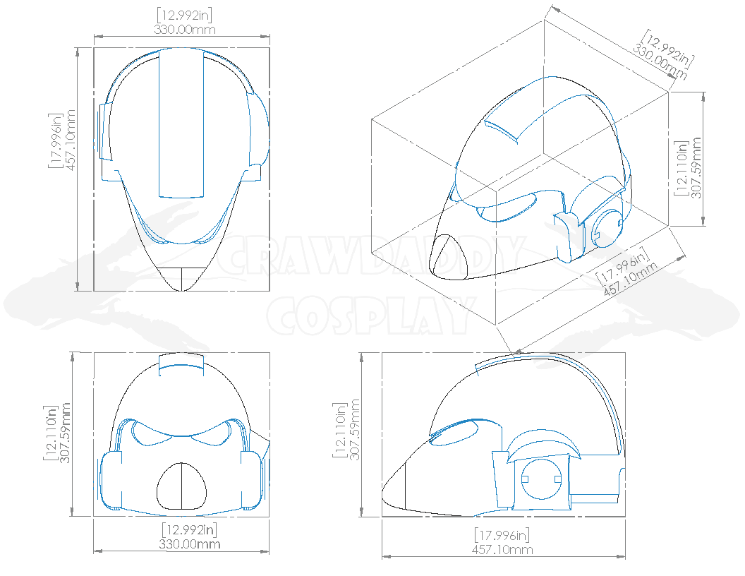Galactic Warriors Universal Beaked Helmet Pattern