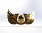 Show off the V.10 Blueberry Warriors Chest Detail (3D Print | Files Only) design: a gleaming gold emblem featuring a central skull, horseshoe, and intricately sculpted outstretched wings, all rendered with a polished metallic finish and inspired by the signature Galactic Warriors chest motif. In classic Tactical Chest Remaster Pattern fashion, “DEATH CLUB” is engraved at the base of the horseshoe—perfect as a unique 3D-printable file for your next project.
