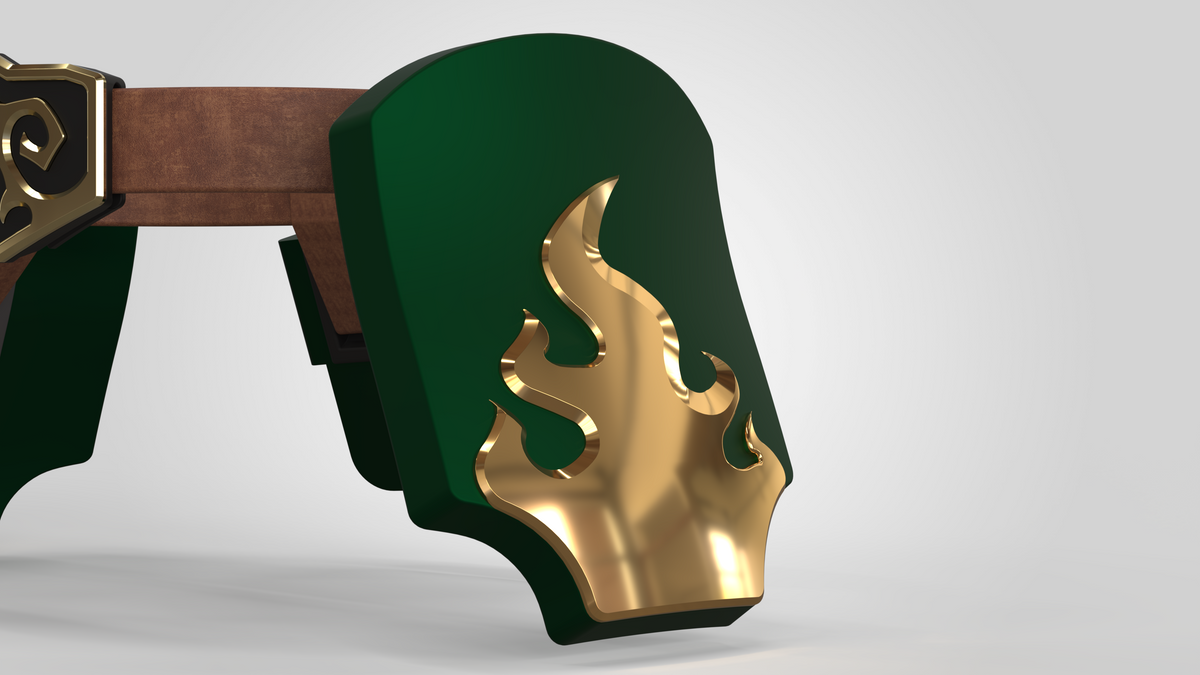 V.10 Edge Warden Hip Plate Detail - Fire Lizards V.1 (3D Print | Files Only)