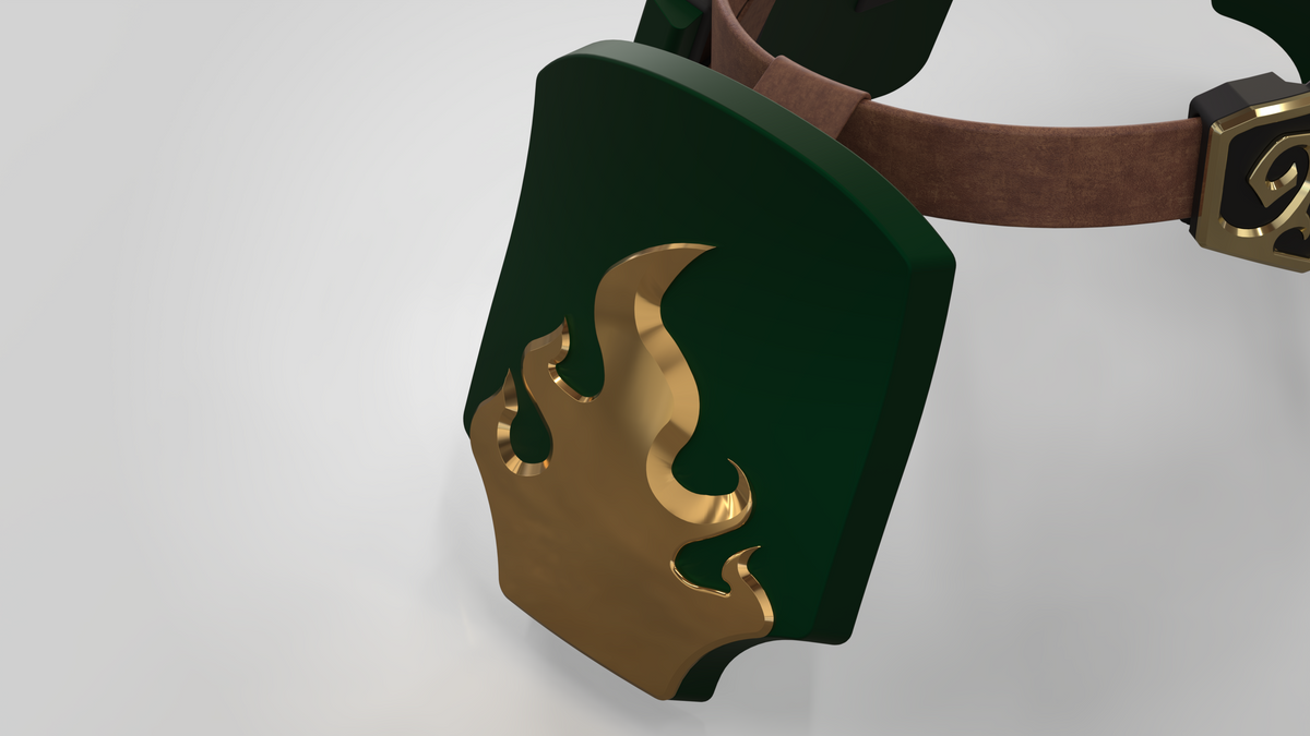 V.10 Edge Warden Hip Plate Detail - Fire Lizards V.1 (3D Print | Files Only)
