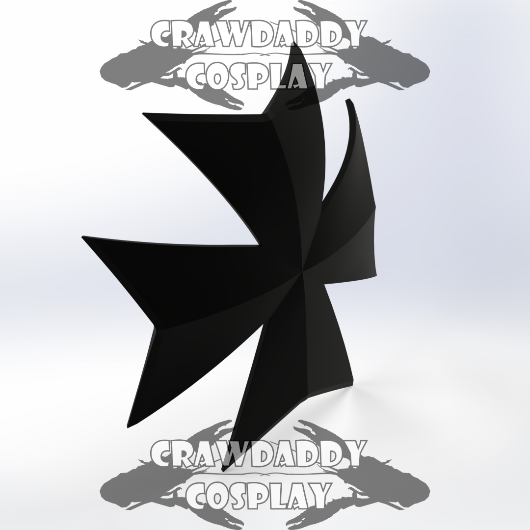 Black bow tie with 'Crawdaddy Cosplay' branding on a light gray background