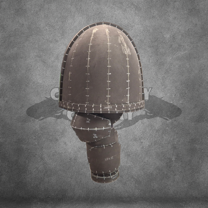 Tortoiseshell-patterned helmet on a textured gray background