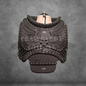 Black car seat cover with wing design on a gray background