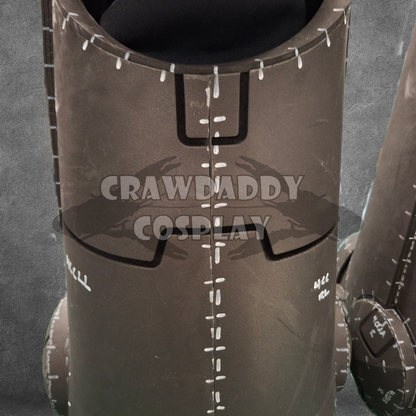 Closeup of back of EVA foam shin