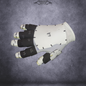 A white glove with black marked segments on each finger and handwritten labels is displayed on a textured gray surface. Inspired by the iconic Galactic Warriors Universal Gloves, this piece highlights visible seam lines and serves as the perfect EVA foam template for cosplay or costume creation. The “Galactic Warriors Universal Glove Pattern” is offered as a digital download reference, ideal for crafting your own interstellar costume accessories.