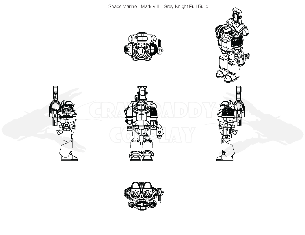 Space Marine Grey Knight "Aegis" Arms with Storm Bolter Pattern
